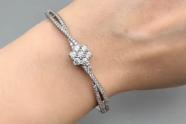 دستبند ژوپینگ سیلور نگین دار مدل النگویی | ضدحساسیت 14031172