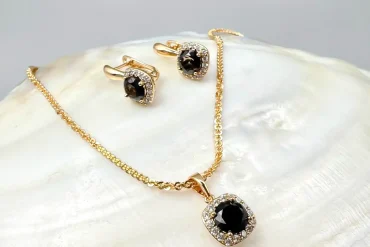 نیم ست ژوپینگ با نگین مشکی | رنگ ثابت ، ضدحساسیت 14031189