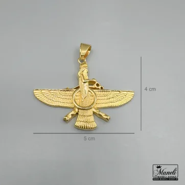 پلاک فروهر طلایی استیل | رنگ ثابت