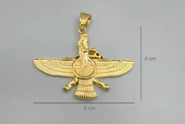 پلاک فروهر طلایی استیل | رنگ ثابت