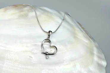 گردنبند مینیمال قلب نقره ای ژوپینگ