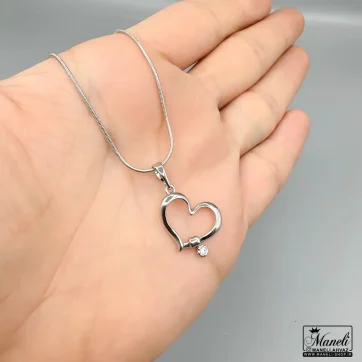 خرید گردنبند مینیمال قلب نقره ای ژوپینگ