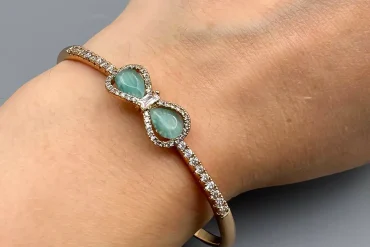 دستبند النگویی ژوپینگ مدل بی نهایت – سنگ فیروزه ای | ضدحساسیت 14031172