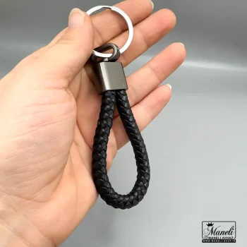 جاکلیدی بافت چرم مشکی