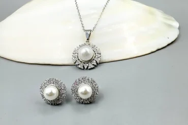 نیم ست مجلسی مرواید نقره ای | رنگ ثابت 14031167