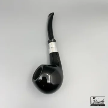 پیپ چوبی کاپیتان بلک مشکی با حلقه نقره ای 14031211 - Image 3