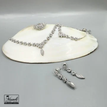 ست جواهرات مجلسی استیل رنگ ثابت | قفل قابل تنظیم 14031166