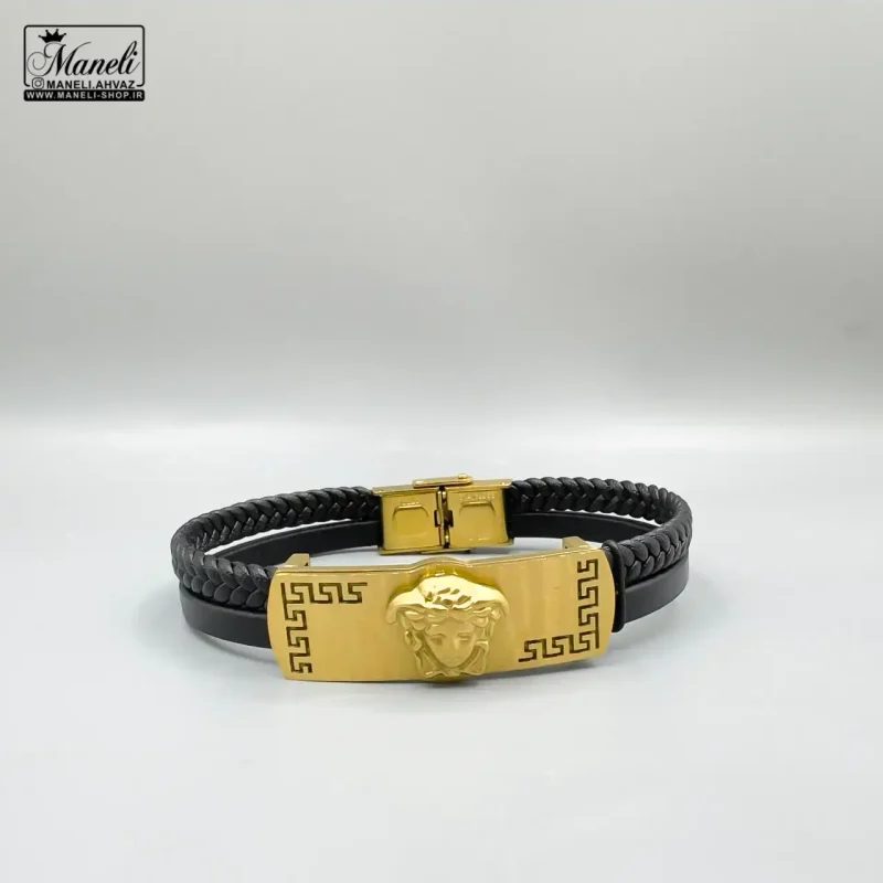 versace q leather bracelet 3