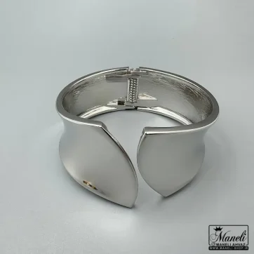 خرید دستبند بنگل زنانه پهن و بزرگ استیل رنگ ثابت