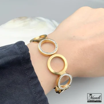 دستبند النگویی زنانه استیل قفل فنری | رنگ ثابت 14040115