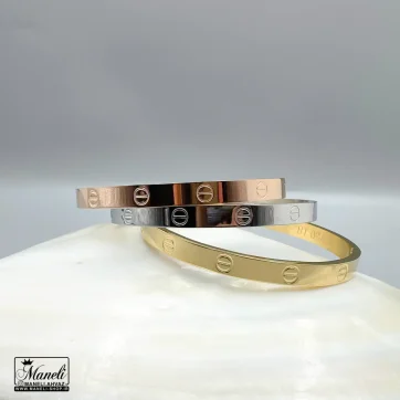 خرید بنگل کارتیر سه رنگ طلایی ، رزگلد ، نقره ای