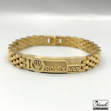 خرید دستبند مردانه رولکس طلایی پلاک دار