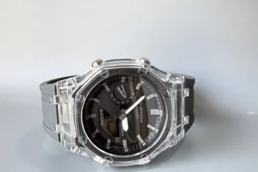 ساعت جی شاک قاب شیشه ای با بند طوسی | کپی 14031239