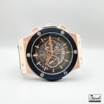 ساعت هابلوت قاب رزگلد مشکی مردانه | موتور چین 14040123