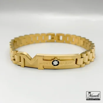 قیمت دستبند رولکس طلایی با پلاک مونت بلانک | رنگ ثابت