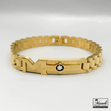 قیمت دستبند رولکس طلایی با پلاک مونت بلانک | رنگ ثابت