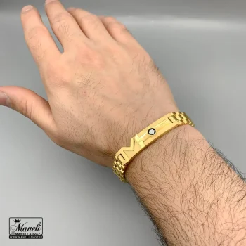 دستبند رولکس طلایی با پلاک مونت بلانک | رنگ ثابت 14040112