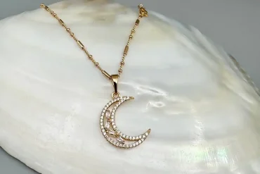 گردنبند دخترانه ماه نگین دار ژوپینگ | ضدحساسیت 14031220