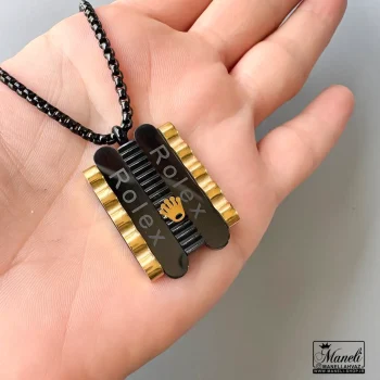 خرید گردنبند مردانه رولکس مشکی 14031256 - Image 2