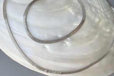 ست دستبند و گردنبند نقره ای ژوپینگ 14031236