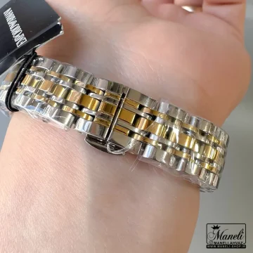 خرید ساعت زنانه امپریو آرمانی نقره ای طلایی صفحه ساده