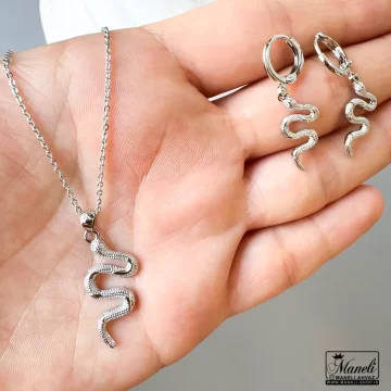 خرید نیم ست طرح مار نقره ای YSX متفاوت