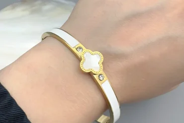 دستبند النگویی ونکلیف زنانه سفید| رنگ ثابت 14040118