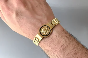 دستبند مردانه رولکس با پلاک برجسته ورساچه 14031250