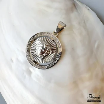 خرید پلاک ورساچه نقره ای - لوگوی برجسته Versace چشم نواز و زیبا