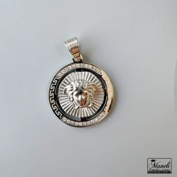پلاک ورساچه نقره ای - لوگوی برجسته Versace چشم نواز و زیبا 14040103 - Image 2