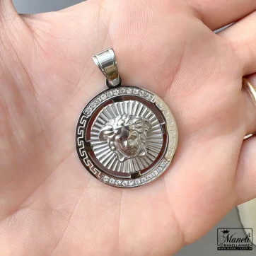 پلاک ورساچه نقره ای - لوگوی برجسته Versace چشم نواز و زیبا 14040103