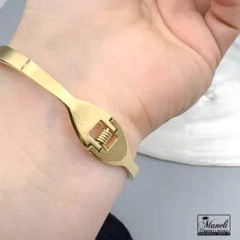 دستبند النگویی ورساچه طلایی | رنگ ثابت 14040119 - Image 2