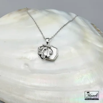 گردنبند صدفی زنانه نقره ای | طراحی خاص و جنس استیل،رنگ ثابت 14040131