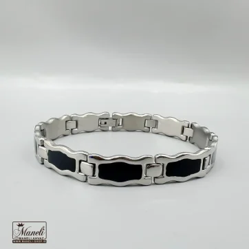 خرید دستبند سیلور مشکی مردانه