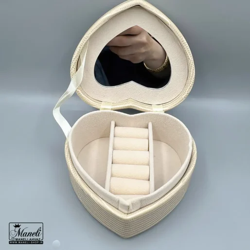 جعبه جواهرات مسافرتی طرح قلب آینه دار 14040206