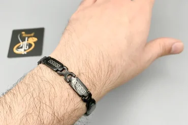 دستبند مشکی مردانه ورساچه | رنگ ثابت - استیل 14040168
