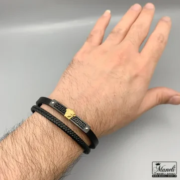 دستبند مردانه چرم دوردیفه رولکس 14040188