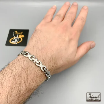 دستبند پسرانه خفن استیل | رنگ ثابت 14040174