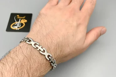 دستبند پسرانه خفن استیل | رنگ ثابت 14040174