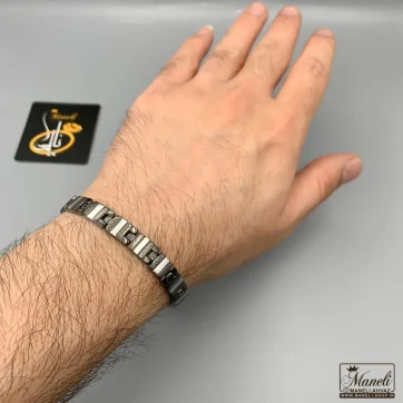 دستبند مشکی ورساچه مردانه 8 میل | استیل رنگ ثابت 14040173