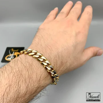دستبند کارتیر مردانه دورنگ طلایی نقره ای | خاص و متفاوت | استیل 14040167