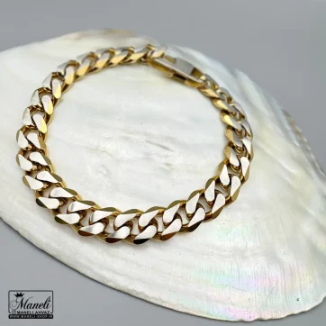 خرید دستبند کارتیر مردانه دورنگ طلایی نقره ای