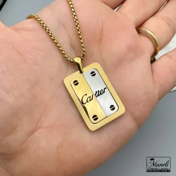 خرید گردنبند مردانه با پلاک کارتیر