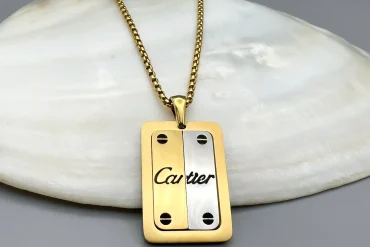 گردنبند مردانه با پلاک کارتیر | استیل - رنگ ثابت 14040137