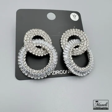 گوشواره میخی مجلسی نگینی نقره ای| رنگ ثابت 14040156