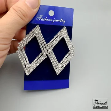 خرید گوشواره مجلسی نگینی مثلثی بزرگ