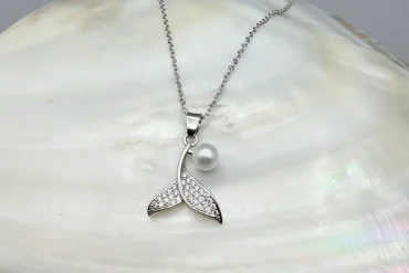 گردنبند دم وال و مروارید | استیل - رنگ ثابت 14040133