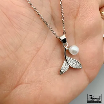 خرید گردنبند دم وال و مروارید