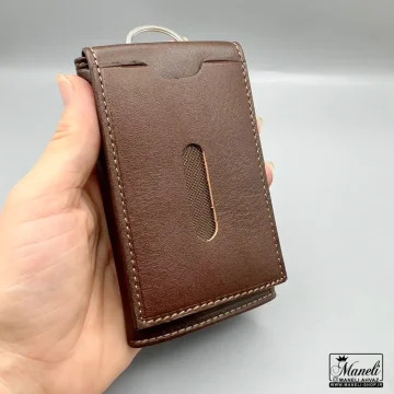 کیف جاکلیدی و جاکارتی چرم طبیعی | رنگ قهوه ای 14040197 - Image 5