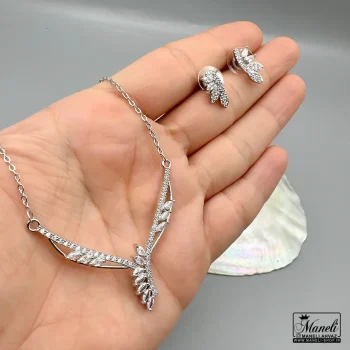 خرید نیم ست مجلسی ظریف و شیک نقره ای